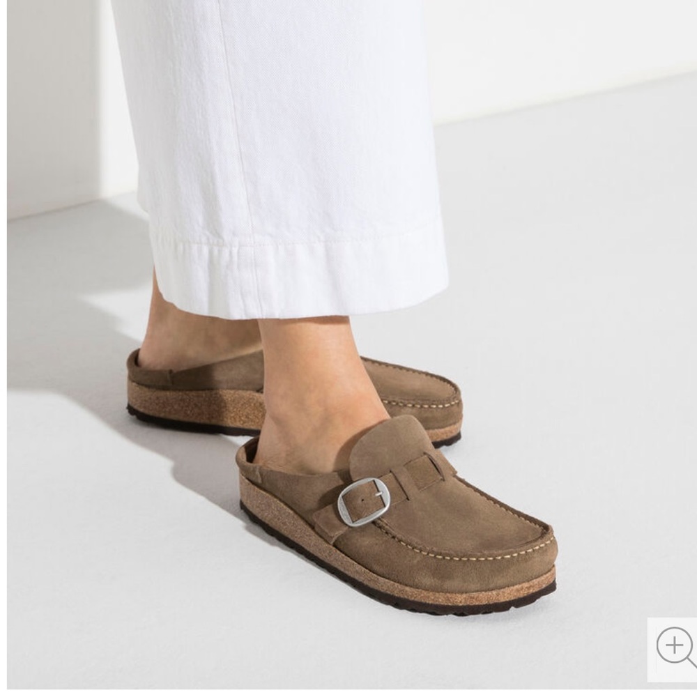 New Birkenstock Buckley clogs in gray taupe suede 37